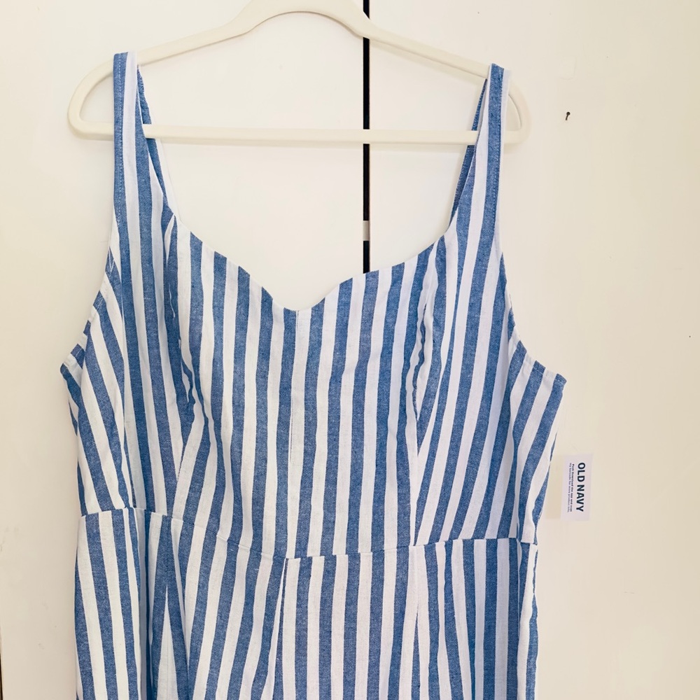Old Navy Blue and White Striped Dress 3x